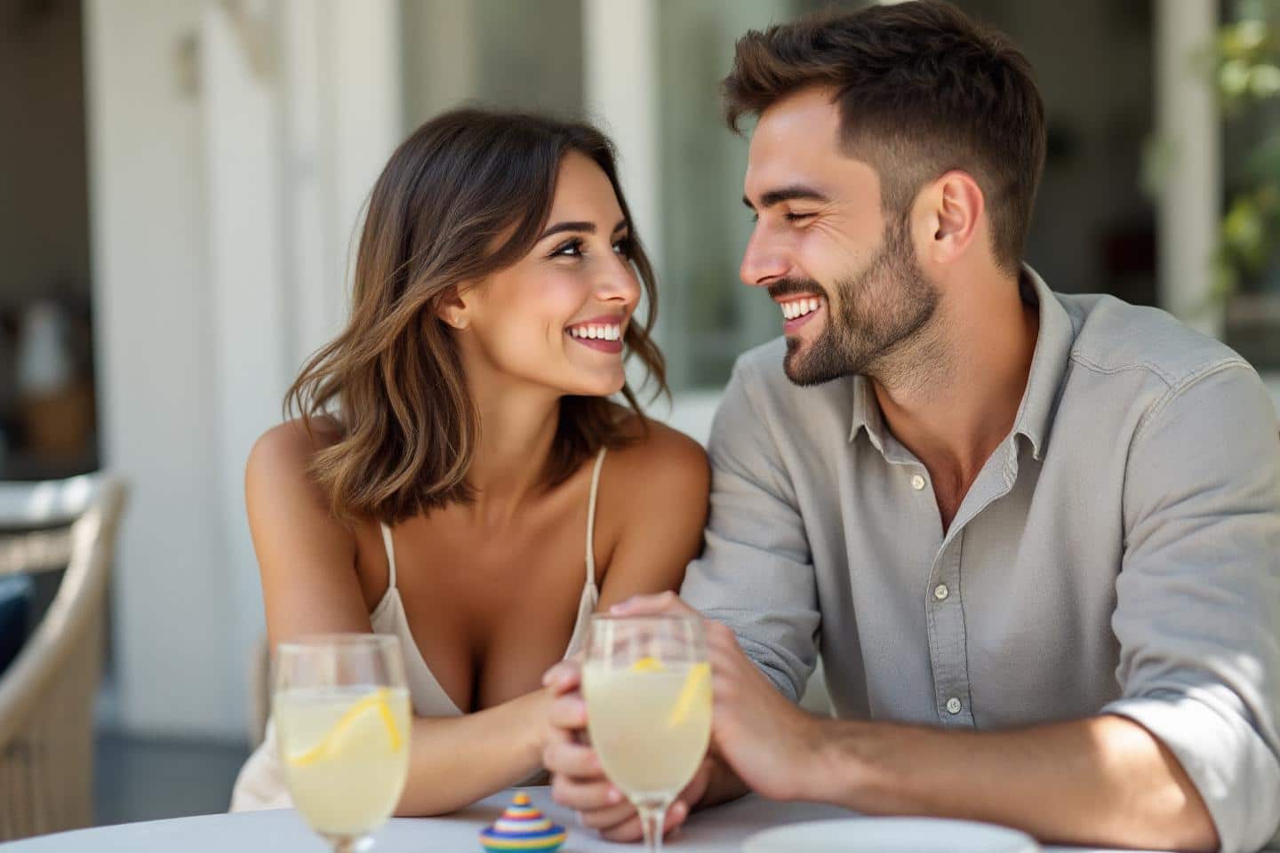 7 techniques puissantes pour faire rire une femme lors d’une première rencontre 5 Regard complice entre deux personnes lors d’un flirt