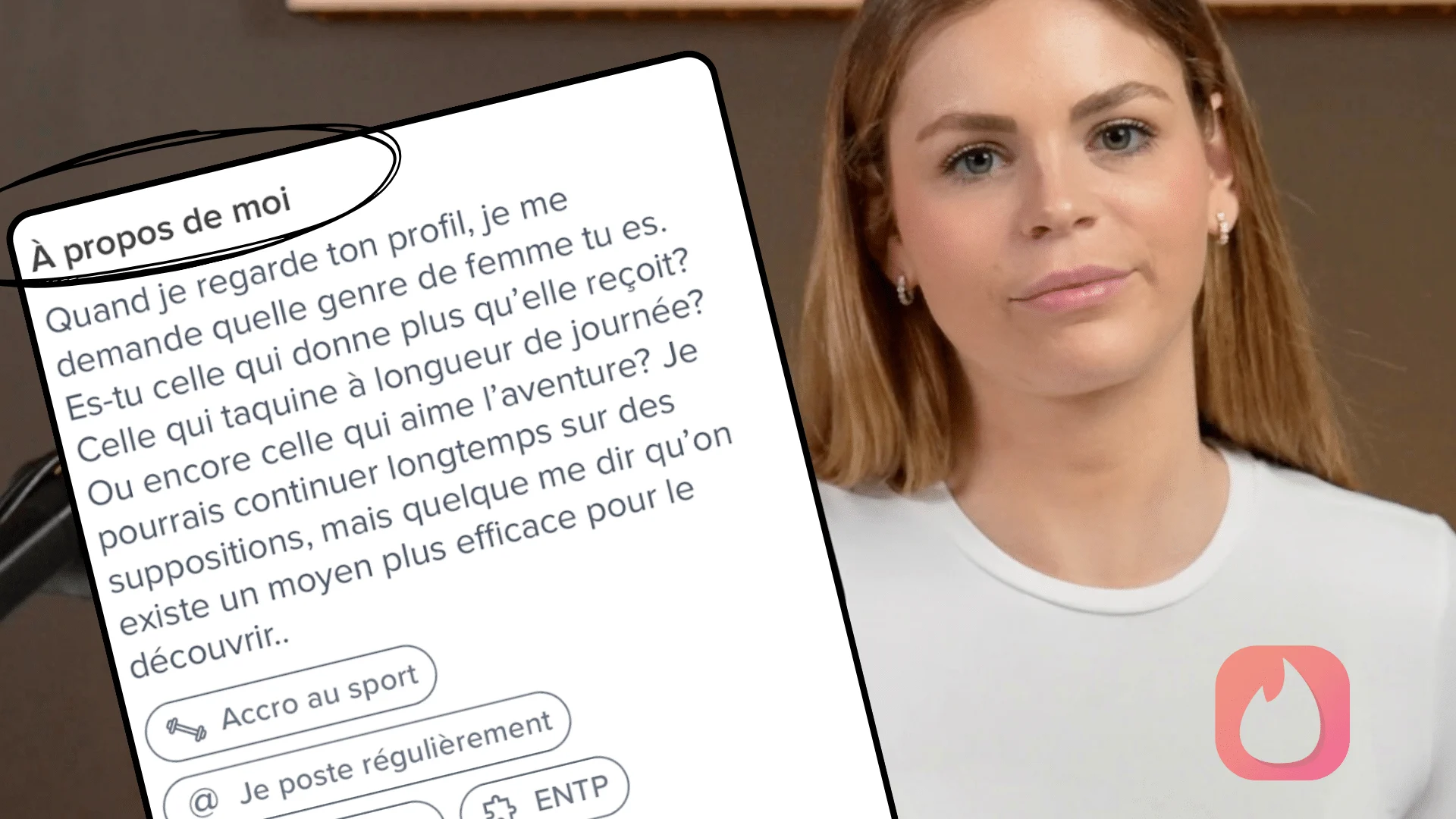 Exemple de description discrète sur application de rencontre