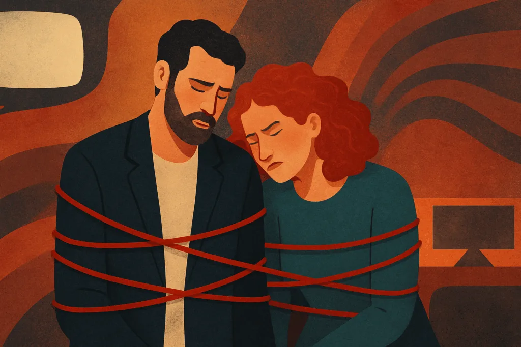 Personne pensant intensément à une relation atypique devenue envahissante mentalement